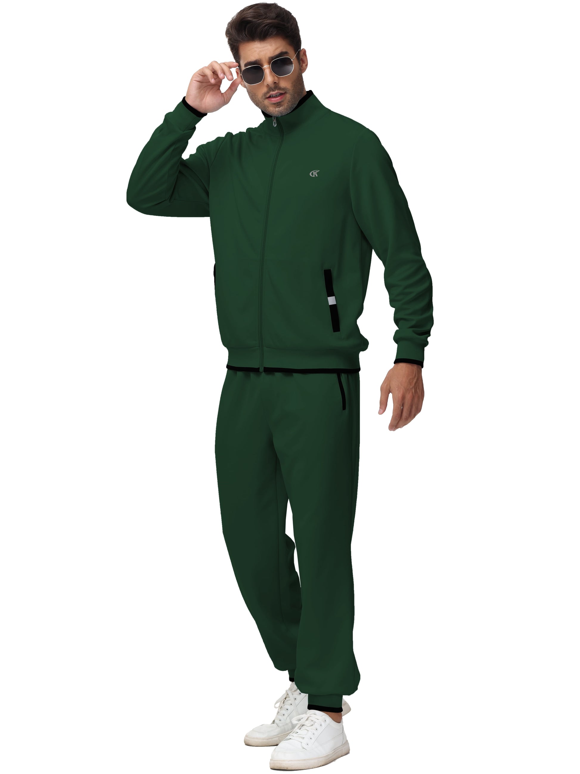 Men'S Tracksuits Sweatsuits for Men Set Track Suits 2 Piece Casual Athletic Jogging Warm up Full Zip Sweat Suits Armygreen M