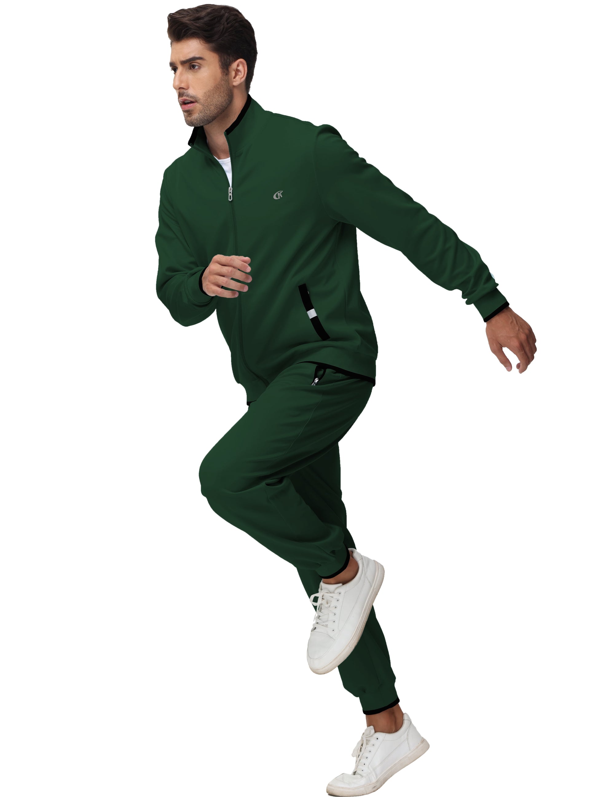 Men'S Tracksuits Sweatsuits for Men Set Track Suits 2 Piece Casual Athletic Jogging Warm up Full Zip Sweat Suits Armygreen M