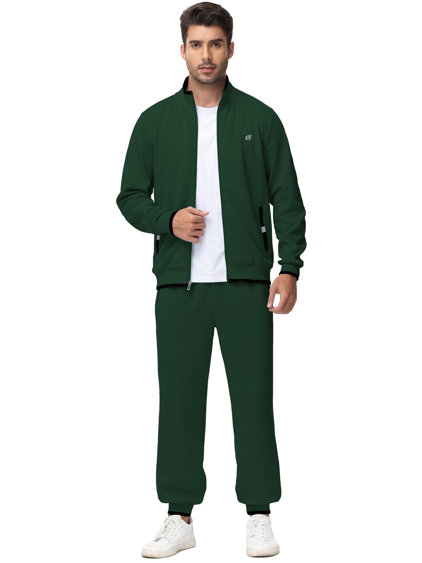 Men'S Tracksuits Sweatsuits for Men Set Track Suits 2 Piece Casual Athletic Jogging Warm up Full Zip Sweat Suits Armygreen M